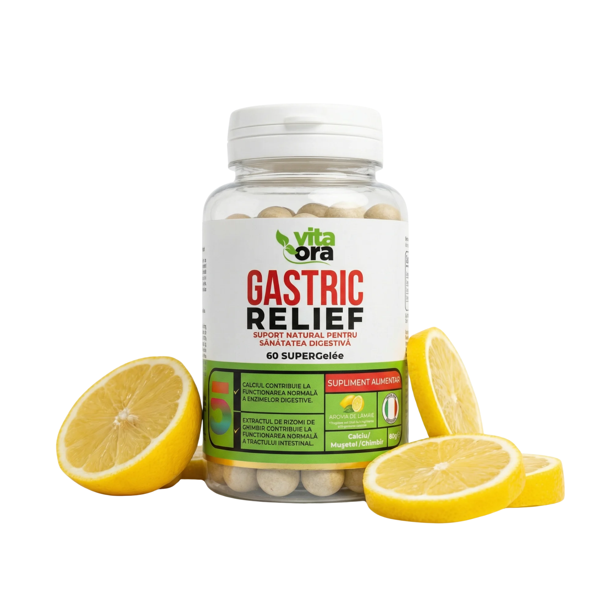 Digestie Ușoară - Susține Confortul Gastric, Îmbunătățește Digestia, Echilibrează Aciditatea, Reduce Balonarea - Tehnologie SuperGelée Vita Ora 1 Cuti - Vita Ora - imagine 3