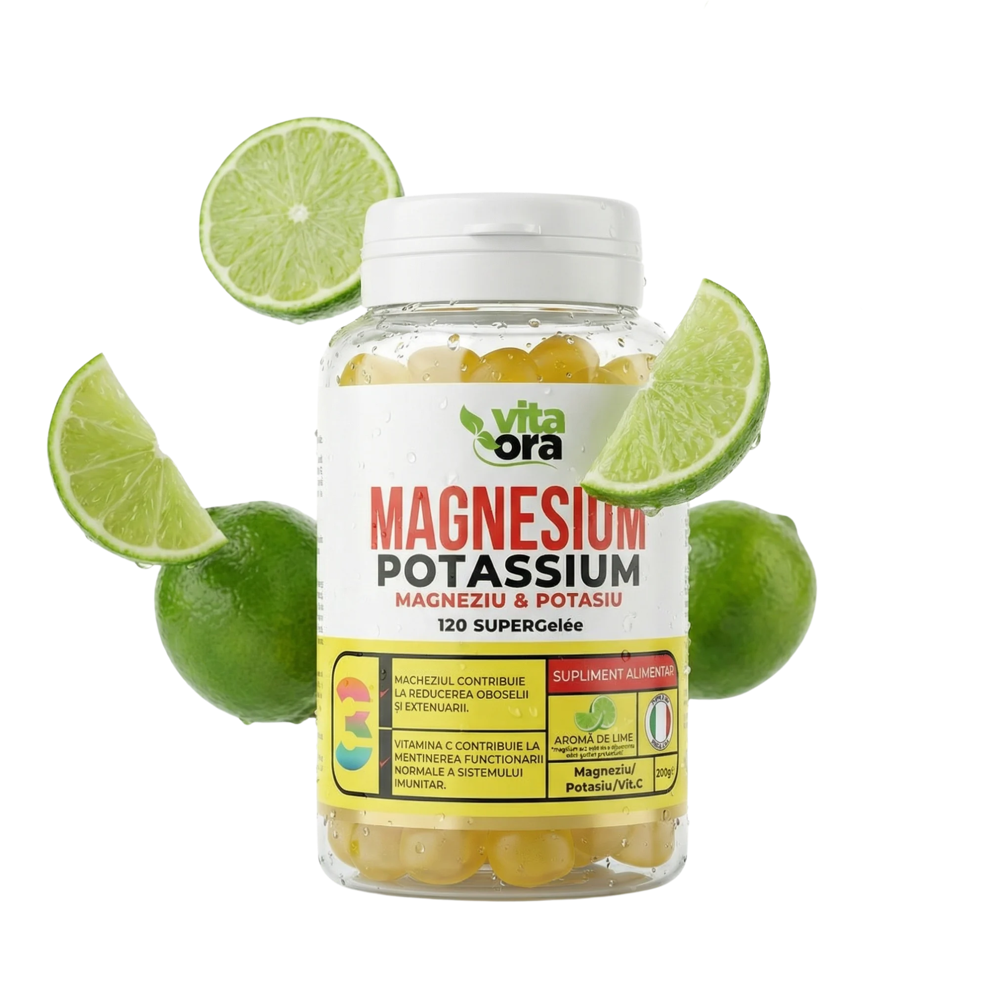 Magneziu și Potasiu Adulți - Susține Musculatura, Sistemul nervos și Cardiovascular, Reduce Oboseala - Tehnologie SuperGelée Vita Ora 1 Cutie - Vita Ora - imagine 3