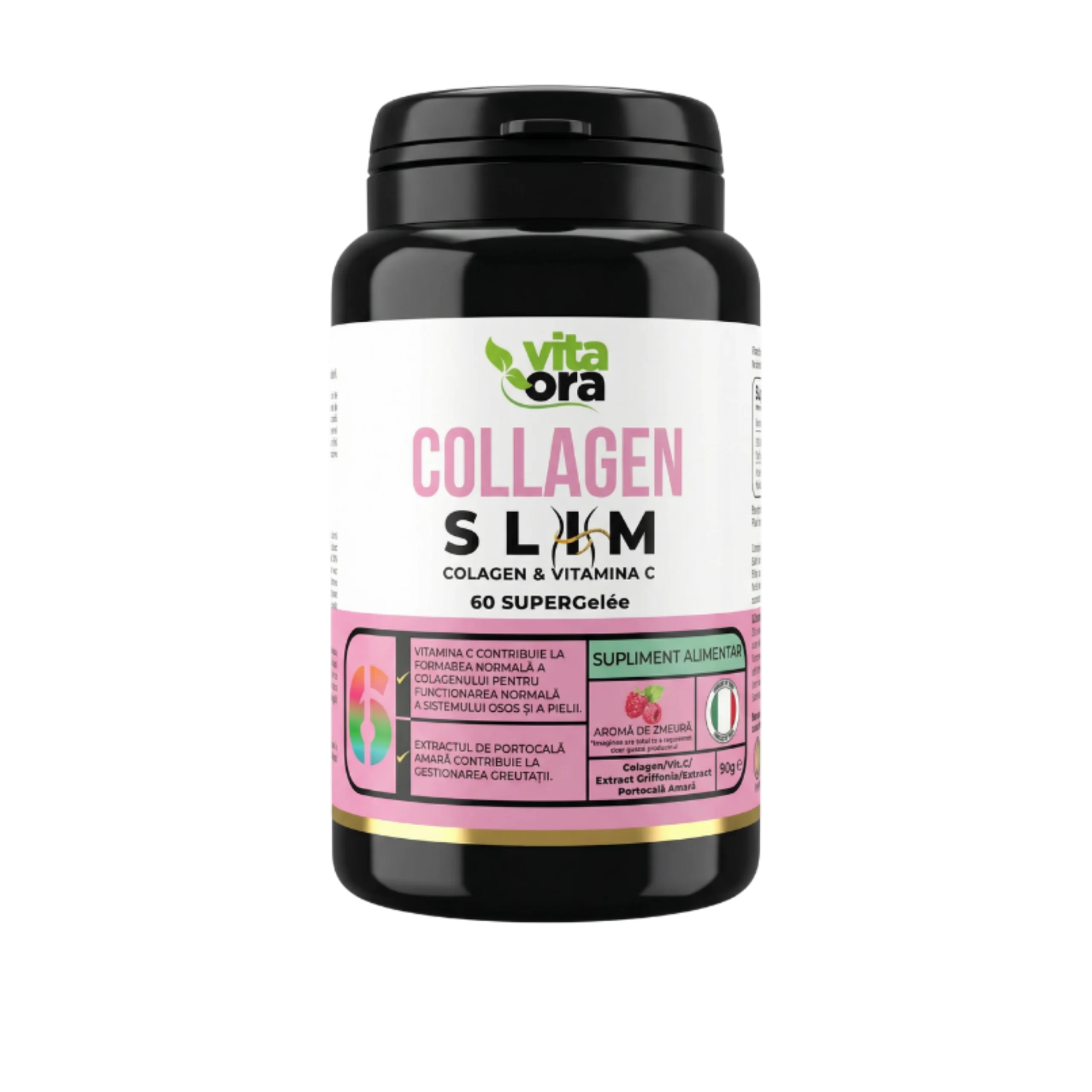 Colagen & Vitamina C pentru piele și metabolism rapid, greutate sub control și piele radiantă - Tehnologie SuperGelée Vita Ora