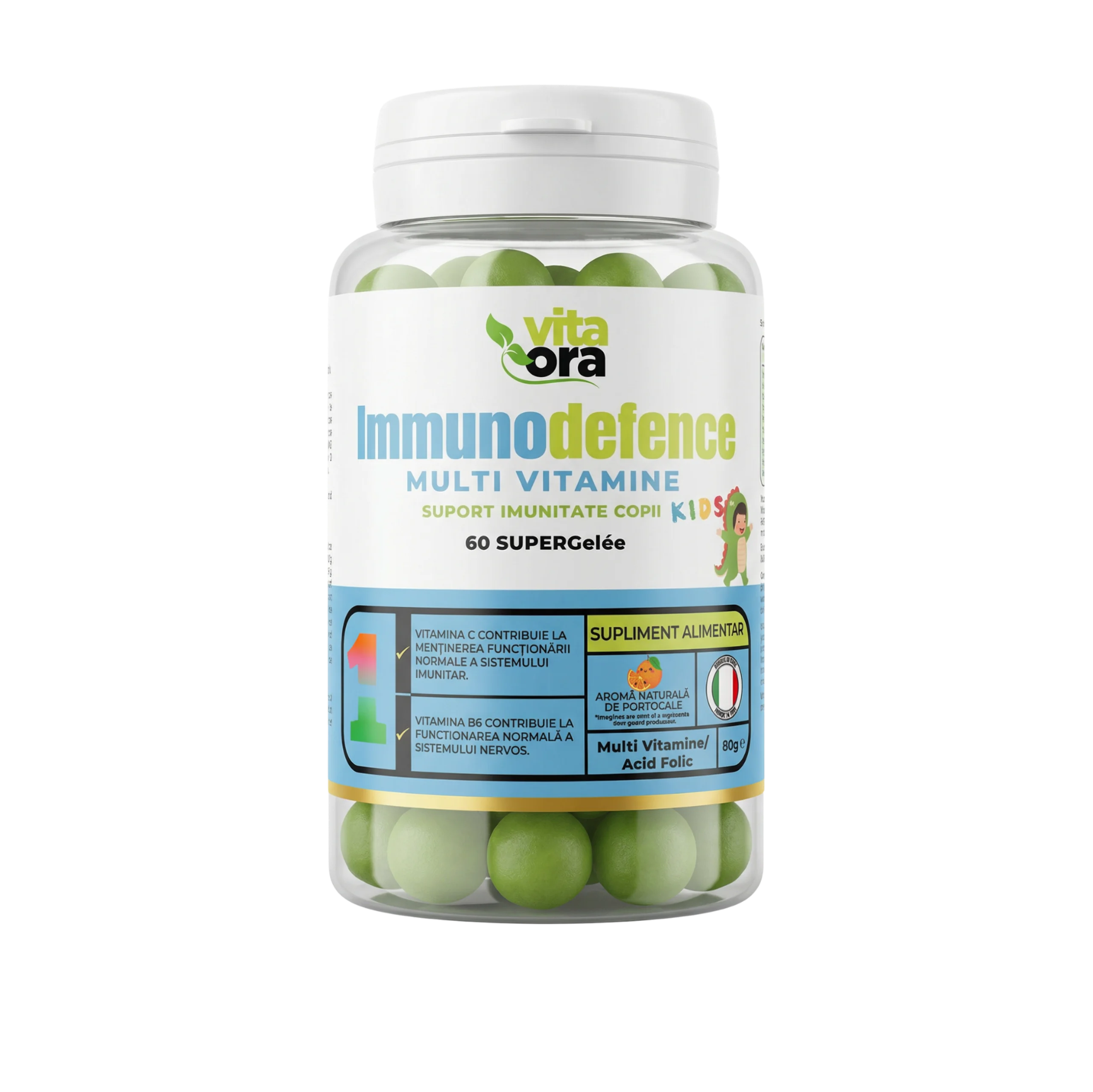 Complex de Vitamine pentru Imunitate Copii - Complex de Vitamine pentru Copii Puternici și Sănătoși - Tehnologie SuperGelée Vita Ora