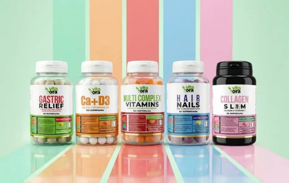 Hair & Nails cu Biotină, Zinc, Extracte de Mei și Coada Calului - Pentru Unghii și Păr Puternice și Sănătoase - Tehnologie SuperGelée Vita Ora