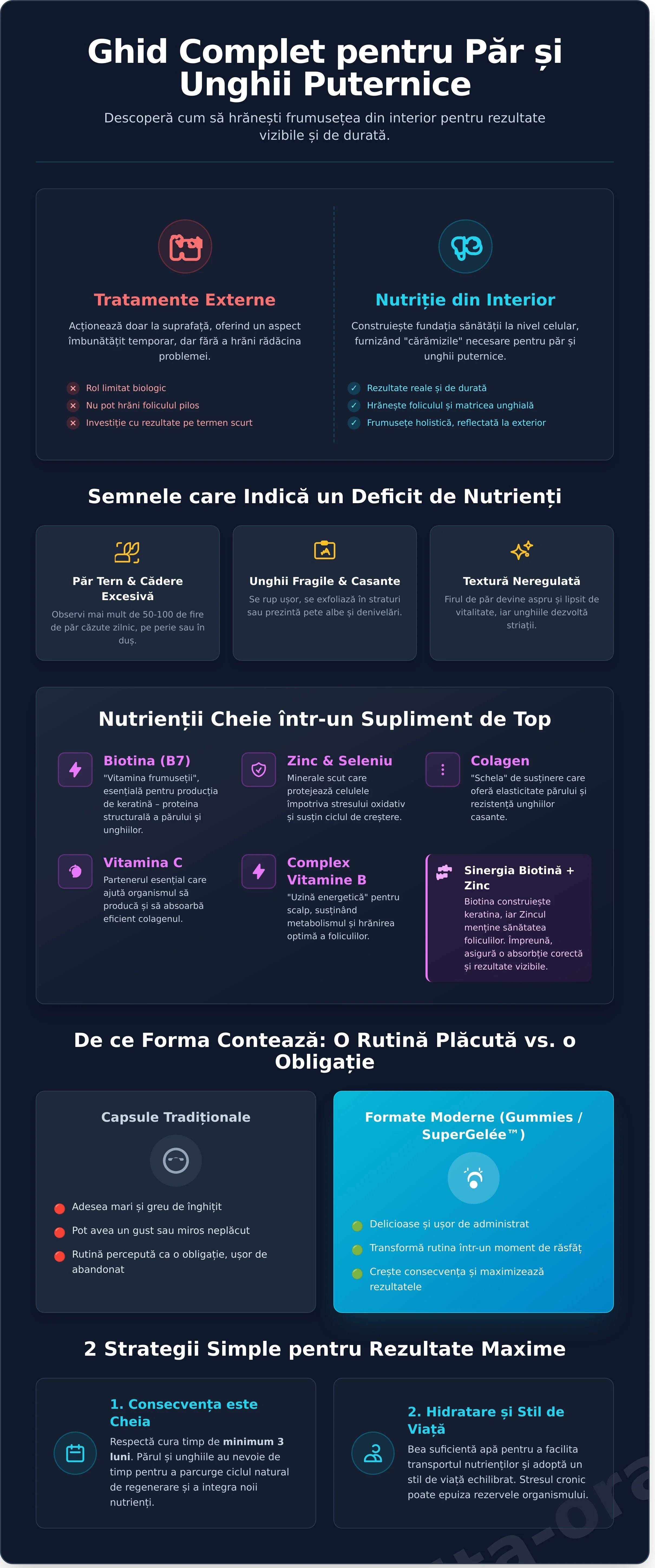 Suplimente pentru întărirea părului și unghiilor: Ghidul tău complet pentru 2026