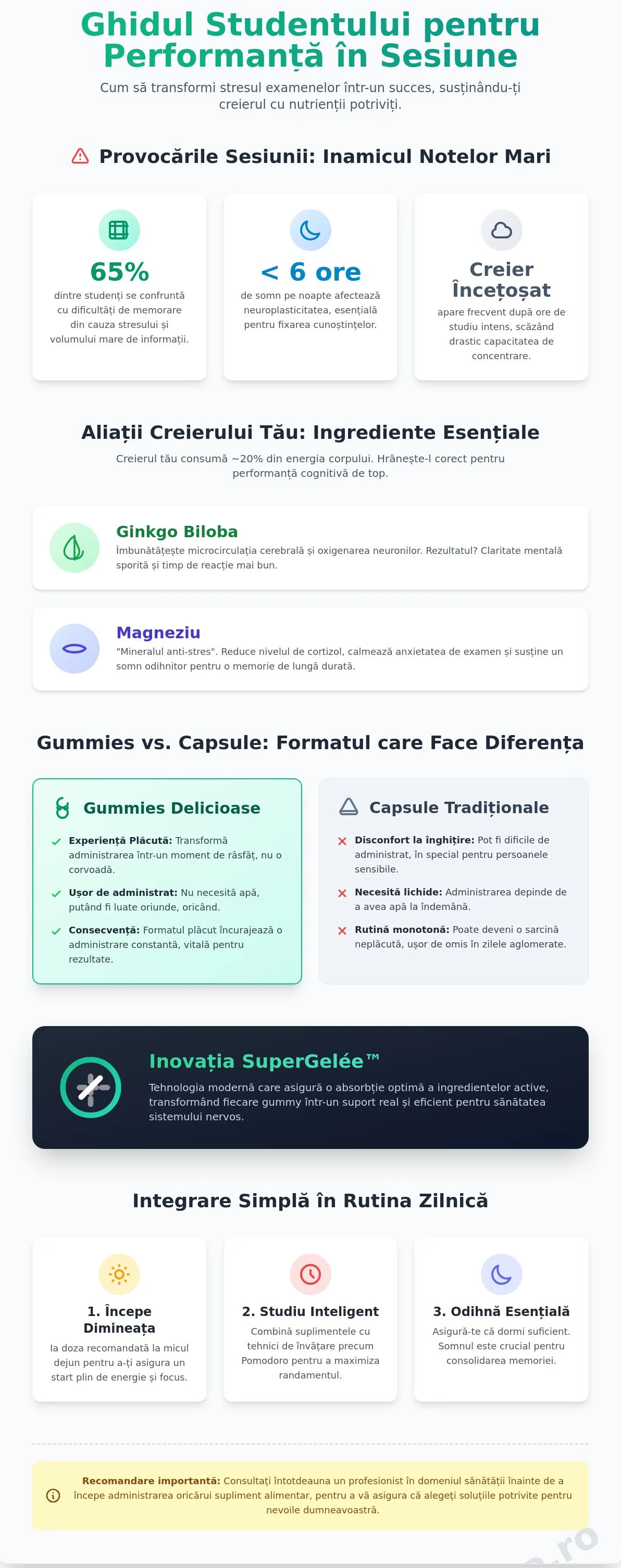 Suplimente pentru memorie și concentrare studenți: Ghidul tău pentru o sesiune de succes
